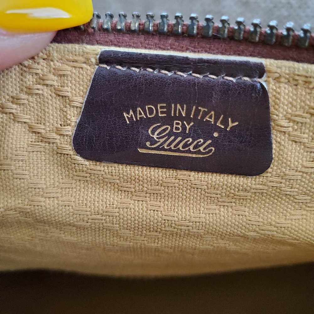 Authentic Vintage Gucci Boston Handbag Brown Suede - Picture 4 of 15